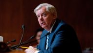 US Senator Lindsey Graham asks questions to Attorney General Merrick Garland during a Senate Appropriations Subcommittee on Commerce, Justice, Science, and Related Agencies hearing to discuss the fiscal year 2023 budget of the Department of Justice at the Capitol in Washington, DC, US, on April 26, 2022.  File Photo / Reuters