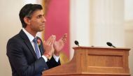 Britain's Prime Minister Rishi Sunak delivers a speech at a reception for world leaders, business figures, environmentalists and NGOs at Buckingham Palace in London, on November 4, 2022, ahead of the COP27 Summit, being held in Sharm El-Sheikh, Egypt from November 6-18, 2022. (Photo by Jonathan Brady / POOL / AFP)