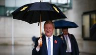 British Chancellor of the Duchy of Lancaster Oliver Dowden leaves the BBC headquarters after appearing on the Laura Kuenssberg show in London, Britain, November 6, 2022. REUTERS/Henry Nicholls
