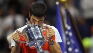 Spain's Carlos Alcaraz celebrates with the trophy after winning the US Open at Flushing Meadows, New York, on September 11, 2022.  File Photo / Reuters







