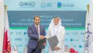 Sheikh Mohammed bin Abdulaziz Al Thani, Dukhan Bank AGM – Head of Government & Environmental Social Governance (ESG), and Dr. Yousef Alhorr, GORD’s Founding Chairman during the agreement signing.