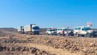 A convoy of trucks from the International Committee of the Red Cross (ICRC) deliver lifesaving medical supplies are seen on the road to Mekelle, in Tigray region, Ethiopia November 15, 2022. International Committee of the Red Cross/Handout via REUTERS 