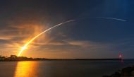 NASA's next-generation moon rocket, the Space Launch System (SLS) rocket with the Orion crew capsule, lifts off from launch complex 39-B on the unmanned Artemis 1 mission to the moon, seen from Sebastian, Florida, U.S. November 16, 2022. Reuters/Joe Rimkus Jr.
