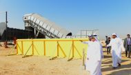 Minister of Municipality H E Dr. Abdullah bin Abdulaziz bin Turki Al Subaie during the inspection tour.