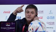 Serbia coach Dragan Stojkovic during a press conference at the Main Media Center, Doha, Qatar, November 23, 2022. (REUTERS/Suhaib Salem)