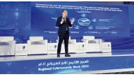 Chief Security Officer, Huawei UAE, Aloysius Cheang making the keynote address at the event.