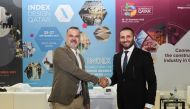 Matt Denton, President at dmg events and Rawad Sleem, Co-Founder and General Manager of NeXTfairs during the partnership agreement ceremony. 