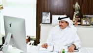 Qatar Chamber Chairman and First Vice-Chairman of the Arab-British Chamber of Commerce Sheikh Khalifa bin Jassim Al Thani during ABCC’s Board of Directors and the Executive Office meetings held via video conference.