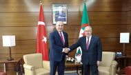 Foreign Minister Mevlüt Çavuşoğlu and his Algerian counterpart Ramtane Lamamra are seen in Algiers, Algeria.