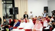 Former Minister of Municipality and Environment H E Mohammed bin Abdullah Al Rumaihi and Director-General of Qatar News Agency, Ahmed bin Said Al Rumaihi with other officials during the event. Pic: Salim Matramkot / The Peninsula 