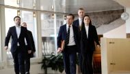 Sweden's Moderate Party leader Ulf Kristersson walks, after being confirmed as new prime minister, in Stockholm, Sweden, on October 17, 2022. File Photo / Reuters





