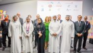 Minister of Environment and Climate Change H E Sheikh Dr. Faleh bin Nasser bin Ahmed bin Ali Al Thani with other officials during the event.