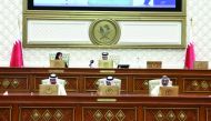 Speaker H E Hassan bin Abdullah Al Ghanim chairing a Shura Council session yesterday.
