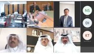 First Vice-chairman of the Qatar Chamber Mohamed bin Twar Al Kuwari and Deputy General of the President of the General Confederation of Moroccan Enterprises Mahdi Al Tazi with other officials during the Qatari-Moroccan Joint Business Council held virtually.