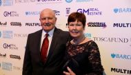 2/3/17 George Cohen and his wife Daphne before the London Football Awards 2017 Mandatory Credit: Action Images / John Sibley Livepic 