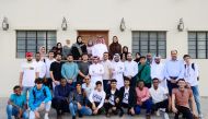 Minister of Social Development and Family H E Mariam bint Ali bin Nasser Al Misnad meeting with  a group of outstanding student fans as part of the 'Qatar 2022 A Joy for All' initiative.
