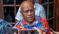 People's Alliance Party leader Sitiveni Rabuka speaks to media after a second round of negotiations with the leadership of the Social Democratic Liberal Party (SODELPA), in Suva on December 23, 2022. (Photo by Stringer / AFP)