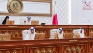 Shura Council Speaker H E Hassan bin Abdullah Al Ghanim chairing the Council's meeting, yesterday.

