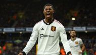 Manchester United's Marcus Rashford celebrates scoring a goal during the English Premier League match against Wolverhampton Wanderers at the Molineux Stadium, Wolverhampton, Britain on December 31, 2022.  REUTERS/Molly Darlington