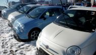 Second-hand Fiat 500e cars, imported from California, US, are seen at the Buddy Electric car dealership in Oslo, Norway, March 11, 2109. (REUTERS/Alister Doyle)