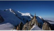 This aerial view of Mont Blanc (back left) and the dome du Gouter (centre) in France in 2019. (Photo by Eric Feferberg / AFP)
