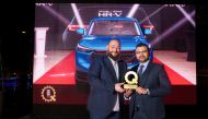 Honda official receives the award during the ceremony at St.Regis Marsa Arabia Island
