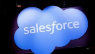 A logo of Salesforce is seen at its exhibition space, at the Viva Technology conference dedicated to innovation and startups at the Porte de Versailles exhibition center in Paris, France, on June 16, 2022. File Photo / Reuters