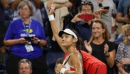Britain's Emma Raducanu acknowledges the crowd after losing her first round match against France's Alize Cornet at the US Open in Flushing Meadows, New York, on August 30, 2022. 
File Photo / Reuters
