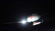 The plane takes off ahead of Britain's first satellite launch, at Cornwall Airport Newquay, in Cornwall, Britain January 9, 2023. REUTERS/Henry Nicholls