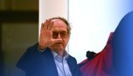 French Football Federation (FFF) President Noel Le Graet leaves the FFF headquarters after attending a hearing as part of a government audit of the federation in Paris, on January 10, 2023.(Photo by Christophe ARCHAMBAULT / AFP) 