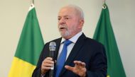 Brazil's President Luiz Inacio Lula da Silva speaks during a meeting with parliamentarians at Planalto Palace in Brasilia on January 11, 2023. (Photo by EVARISTO SA / AFP)