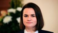 Belarus opposition leader Svetlana Tikhanovskaya attends a meeting with Federal President Frank-Walter Steinmeier (not pictured) at Bellevue Palace in Berlin, Germany, on December 14, 2020.  File Photo / Reuters