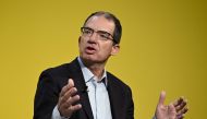 Moderna pharmaceutical and biotechnology company's CEO Stephane Bancel speaks during a session of the World Economic Forum (WEF) annual meeting in Davos on January 18, 2023. (Photo by Fabrice COFFRINI / AFP)