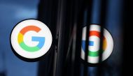 The logo for Google LLC is seen at the Google Store Chelsea in Manhattan, New York City, U.S., November 17, 2021. REUTERS/Andrew Kelly





