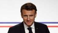 French President Emmanuel Macron holds a press conference with German Chancellor (unseen) at the presidential Elysee Palace in Paris on January 22, 2023. (Photo by BENOIT TESSIER / POOL / AFP)