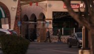 Members of law enforcement investigate the scene of a deadly shooting on January 22, 2023 in Monterey Park, California. 10 people were killed and 10 more were injured at a dance studio in Monterey Park near a Lunar New Year celebration on Saturday night. Eric Thayer/Getty Images/AFP 