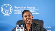 Rwanda's government spokesperson Yolande Makolo addresses a news conference on the transfer of asylum seekers from Britain ahead of their arrival in Kigali, Rwanda on June 14, 2022. File Photo / Reuters