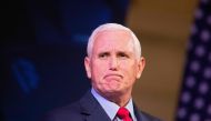In this file photo taken on April 12, 2022 former US Vice President Mike Pence speaks at a campus lecture hosted by Young Americans for Freedom at the University of Virginia in Charlottesville, Virginia. (Photo by Ryan M Kelly / AFP)