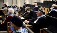 Polish survivors of the Auschwitz-Birkenau camp attend a commemorative ceremony at the Memorial and Museum Auschwitz-Birkenau of the former German Nazi concentration and extermination camp in Oswiecim, Poland. BARTOSZ SIEDLIK / AFP
