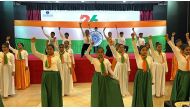 Birla Public School students perform during the Republic Day celebration.