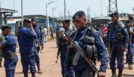 Congolese policemen guard the border crossing point with Rwanda after a Congolese soldier was killed in a clash near an area where the Congolese army is fighting M23 rebels, following renewed tensions around Goma in the North Kivu province, Democratic Republic of Congo on June 17, 2022. File Photo / Reuters