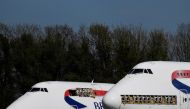 File Photo: Decommissioned British Airways Boeing 747 jumbo jets, partially dismantled, are seen parked to be used for salvage and parts after the airline retired its whole 747 fleet, amidst the spread of the coronavirus disease (COVID-19) pandemic, Cotswold Airport, Kemble, Britain, April 23, 2021. (REUTERS/Toby Melville)