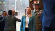 Italian Prime Minister Giorgia Meloni attends a joint news conference in Tripoli, Libya on January 28, 2023. REUTERS/Hazem Ahmed
