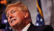 Former US President Donald Trump speaks during a campaign stop to unveil his leadership team, at the South Carolina State House in Columbia, South Carolina, US, on January 28, 2023. REUTERS/Shannon Stapleton
