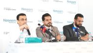 Dr. Mudesser Rehan, General Surgeon, Naseem Surgical Centre and  Mohammad Miandad VP Managing Director of Naseem Healthcare speaking at the press briefing. 