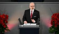 Latvia President Egils Levits.  [Tobias Schwarz/AFP]