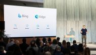 Yusuf Mehdi, Microsoft Corporate Vice President of Modern Life, Search, and Devices, speaks during a keynote address announcing ChatGPT integration for Bing at Microsoft in Redmond, Washington, on February 7, 2023.  (Photo by Jason Redmond / AFP)