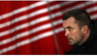 FILES) In this file photo taken on January 11, 2023 Southampton's Welsh manager Nathan Jones reacts ahead of during the English League Cup quarter-final football match between Southampton and Manchester City at St Mary's Stadium in Southampton, southern England.
