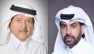 Sheikh Faisal Bin Qassim Al Thani, Chairman of Aamal Company (R) and Rashid bin Ali Al Mansoori, Chief Executive Officer of Aamal Company (L).
