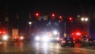 LANSING, MI - FEBRUARY 13: Police and emergency vehicles are on the scene of an active shooter situation on the campus of Michigan State University on February 13, 2023 in Lansing, Michigan.